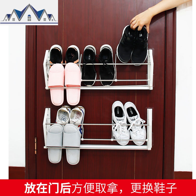 吸盘后鞋架置物架免打孔后挂式鞋架简易家用客厅浴室拖鞋鞋架 三维工匠高清大图