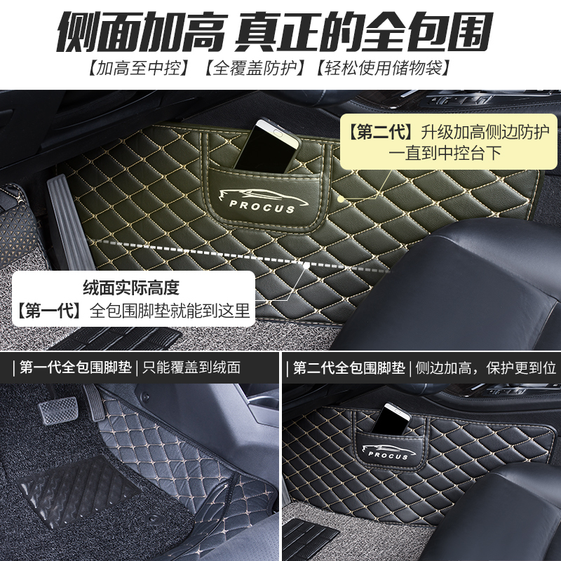适用于2019款上汽大众辉昂专用全包围汽车脚垫大丝圈改装装饰地毯大包围双层脚垫