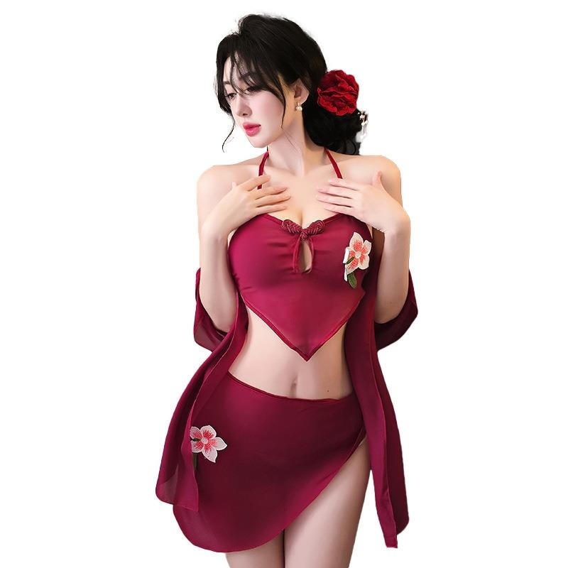 长夜漫漫情趣内衣性感网纱纯欲风汉服角色扮演肚兜系带诱惑装1552rbyX高清大图