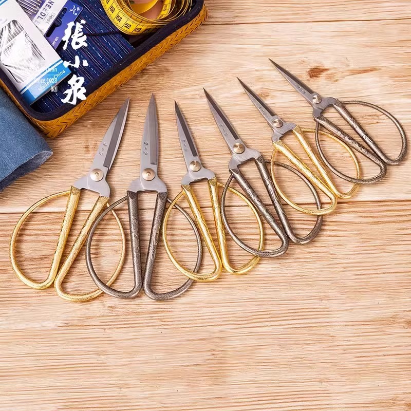 张小泉剪刀家用手工剪纸剪线头十字绣专用小剪刀金色龙凤剪子8138高清大图