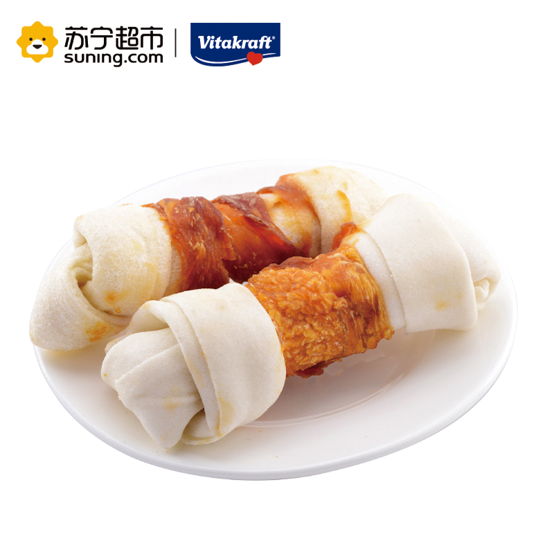 卫塔卡夫宠物狗零食犬用鸡肉卷皮结骨鸡胸肉干牛皮卷2支装