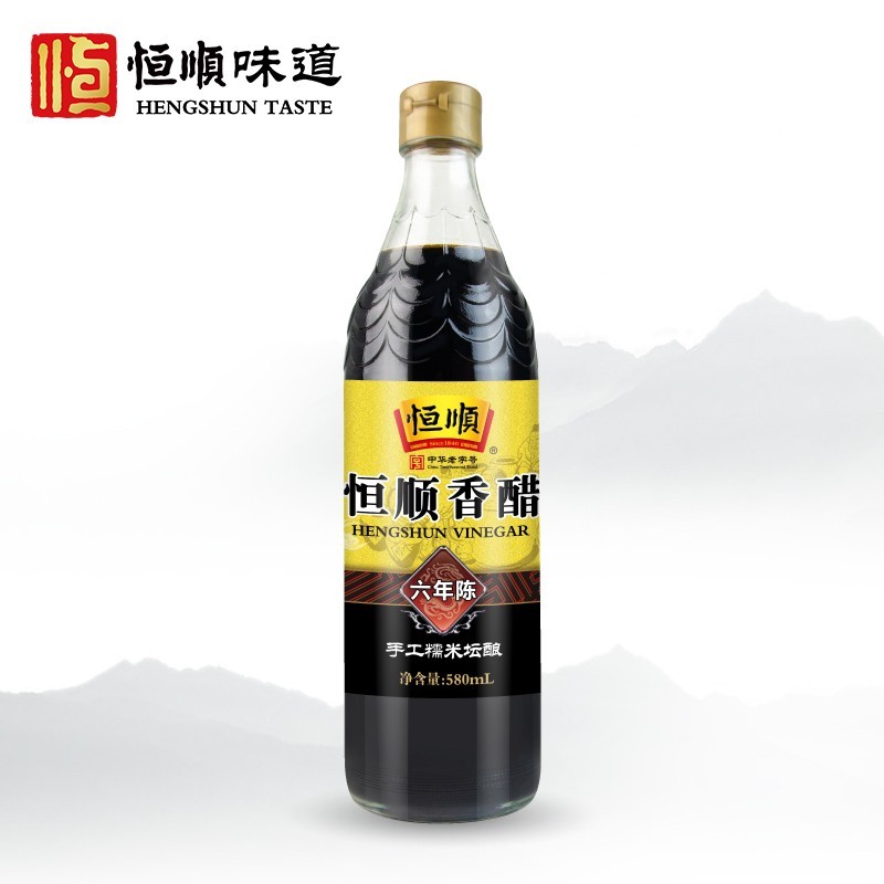 [中华特色]镇江馆 恒顺镇江香醋六年陈580ml 酿造食醋 六年陈醋 凉拌炒菜香醋 华东