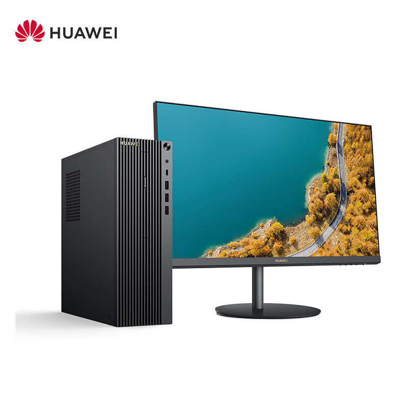 华为(HUAWEI)信创台式电脑擎云W525 盘古900/8G/256G+1T无WIFI有光驱含23.8英寸显示器