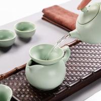 开片汝窑茶具套装全套汝瓷整套陶瓷功夫茶具套装盖碗茶杯茶壶多色多款生活日用家庭清洁生活日用家居器皿水具/水杯