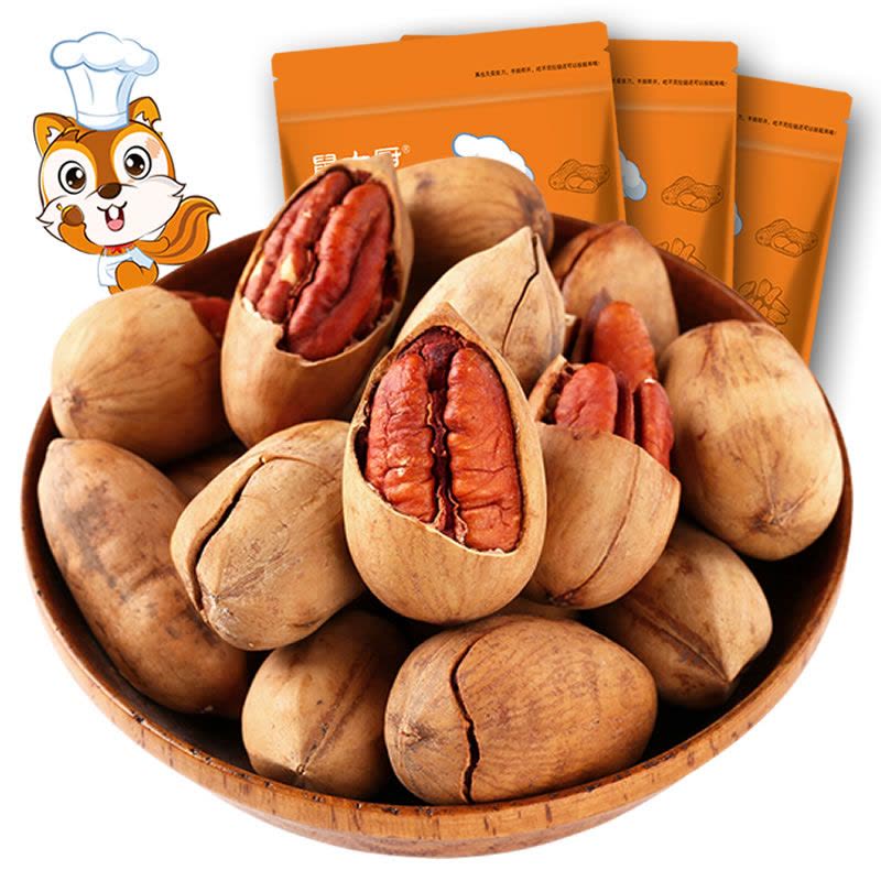 【鼠大厨_碧根果2袋装216g】奶油味坚果炒货办公室休闲零食干果图片