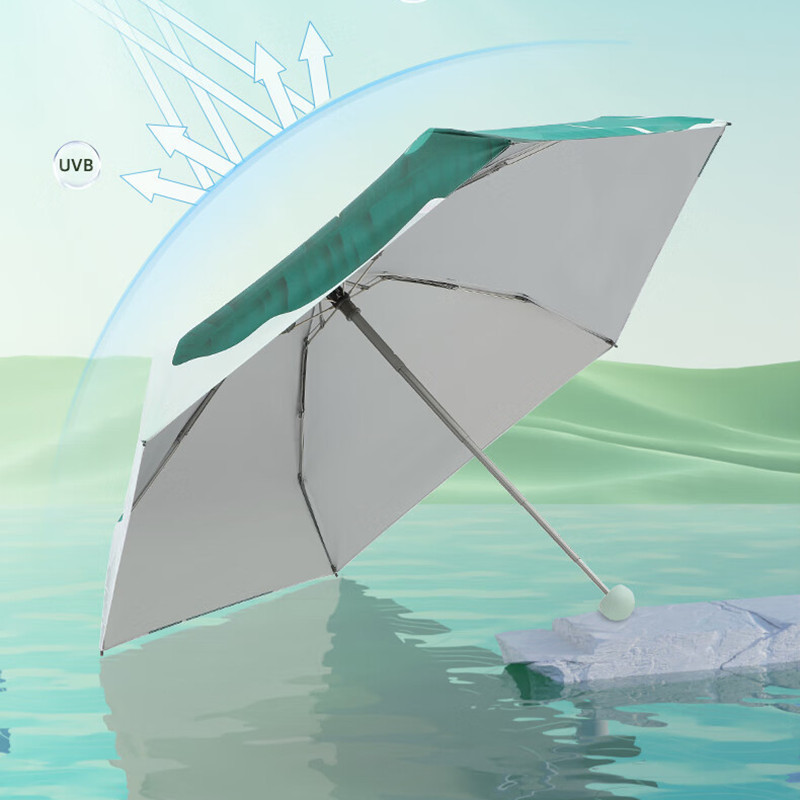 天堂 51131E 晴雨伞 五折银胶防晒伞 绿了芭蕉