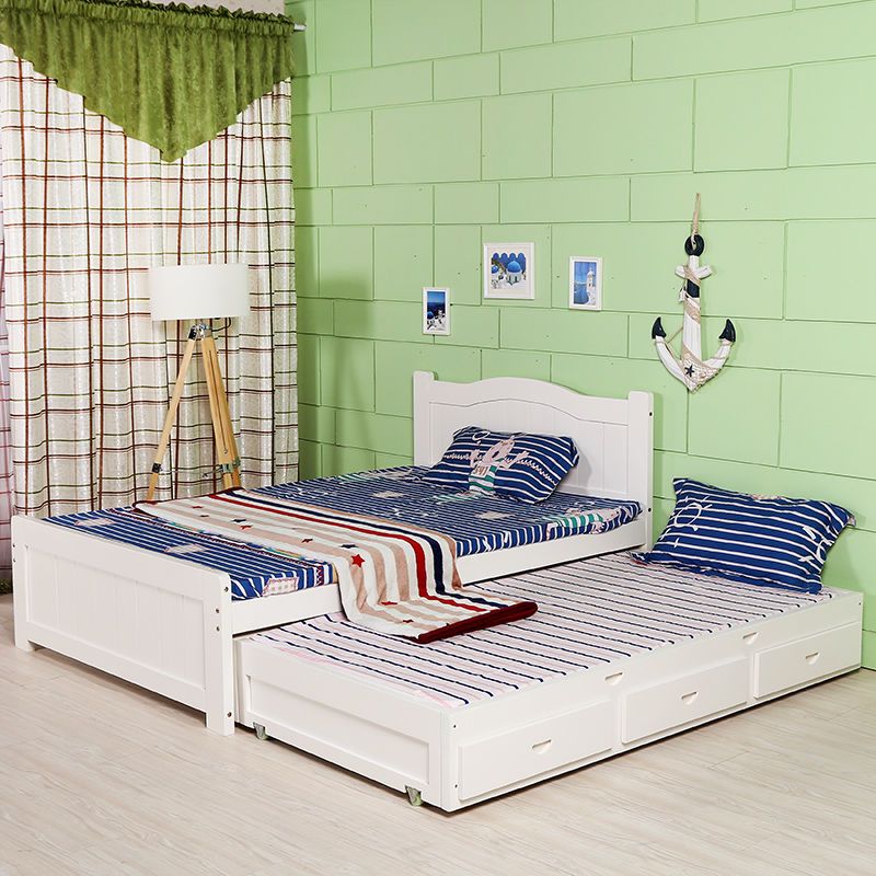 符象儿童床拖床子母床白色双人单人床双层床高低床抽屉储物床