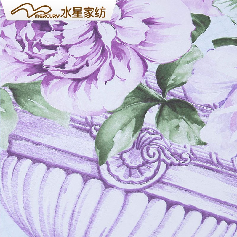 水星家纺 长绒棉绗缝四件套全棉套件纯棉被套床单 1.5床60支梵欧妮床上用品