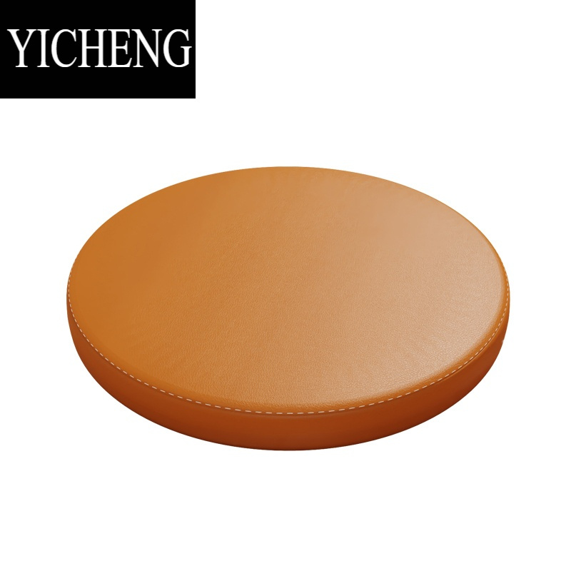 yicheng圆形坐垫皮革记忆棉防滑餐椅垫吧台凳垫卡座飘窗蒲团榻榻米软