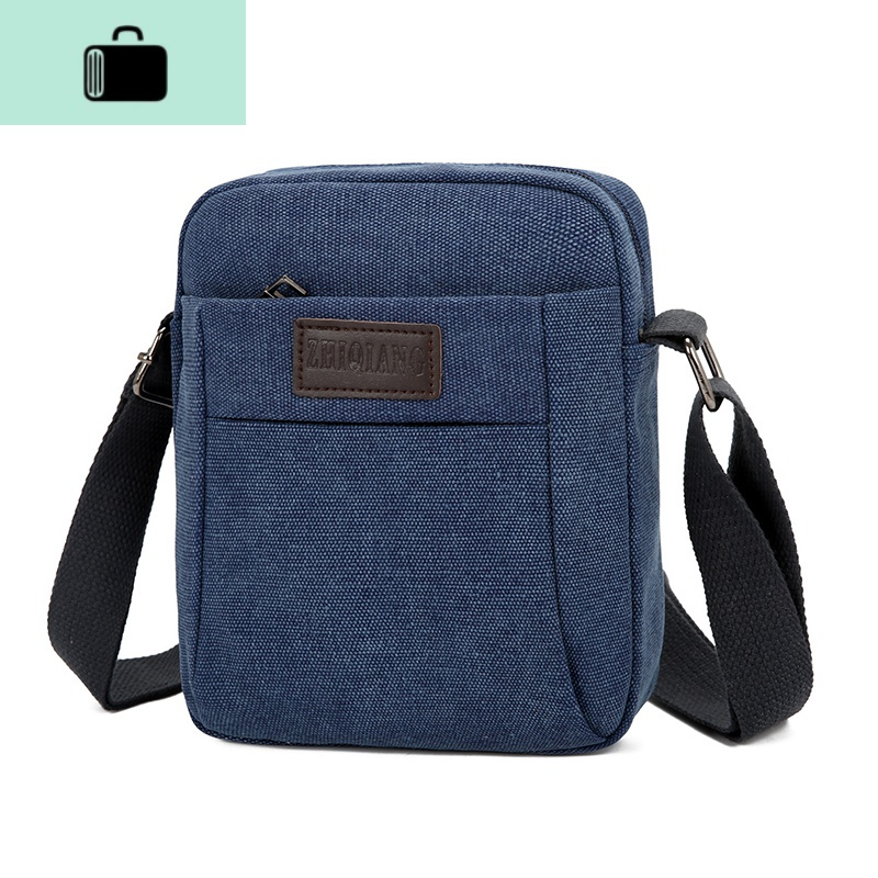 男士单肩包帆布休闲简约斜挎包中老年挎包多层生意收钱包老人背包new