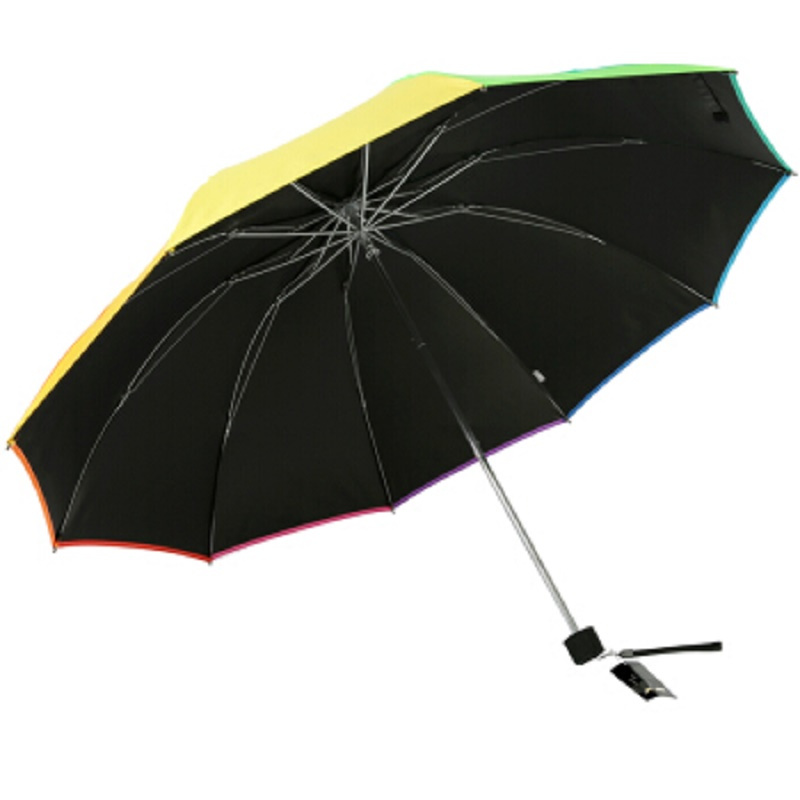天堂 三折晴雨伞1733395E七彩世界(颜色随机) 61cm*10k (把)