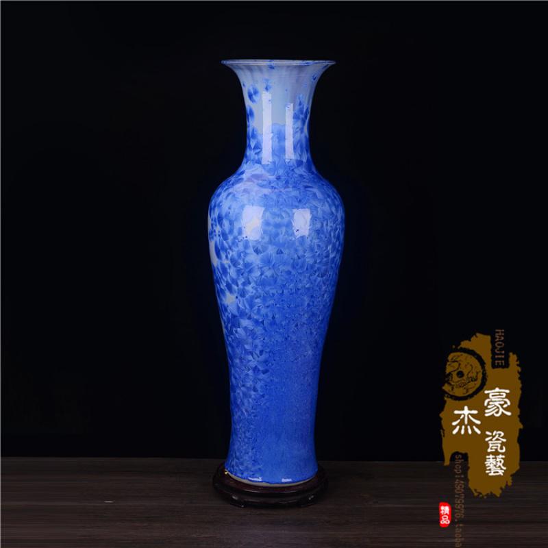 景德镇陶瓷器 结晶釉落地大号花瓶 新房客厅摆件家居酒店装饰礼品 三维工匠 1米颜色结晶釉B高清大图