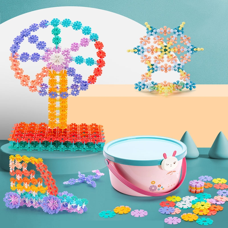 智扣儿童大号雪花片拼插加厚积木拼装拼图幼儿园男孩插片女孩益智玩具