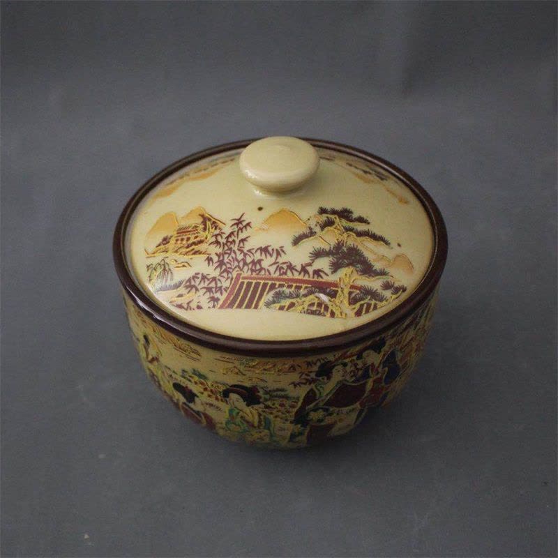 美帮汇景德镇仿古瓷器乾隆粉彩人物仕女图盖罐家居装饰摆件展柜收藏做旧图片