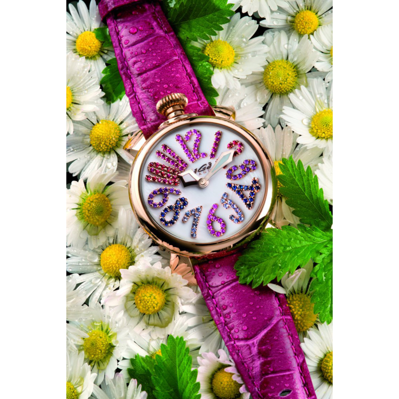 GaGa MILANO 手动40MM 宝石系列时尚休闲女士石英表女表 5021