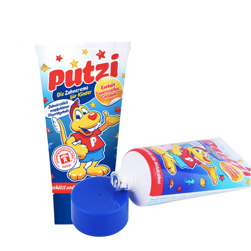 璞慈(Putzi)儿童可吞咽加钙牙膏防蛀牙加钙50ml(低氟)适用于9个月-7岁德国原装进口两只装