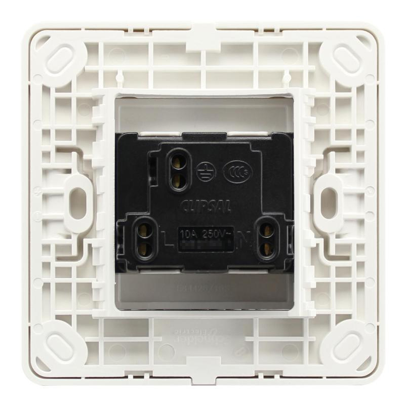 施耐德电气（Schneider Electric）电源插座 一位三极三孔 墙壁开关电源 插座面板 10A 轻点 白色