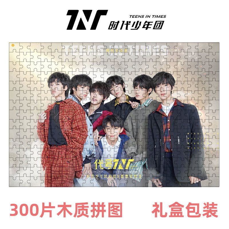 TNT时代少年团拼图3到6岁宋亚轩马嘉祺刘耀文木质拼图成人1000块 时代1 300片盒装[简易款]