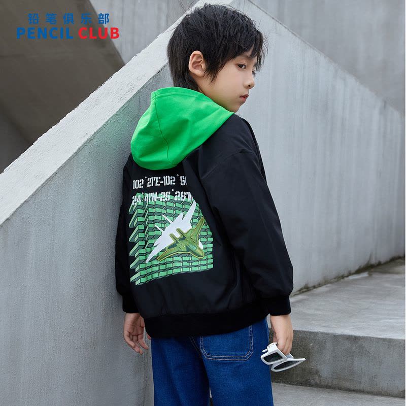 [1件3折]铅笔俱乐部秋冬新款男童外套中大童双层棒球服儿童飞机服夹克图片