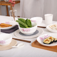 顺祥20+2套装 餐具(薇香)陶瓷碗盘实用日常 釉上彩陶瓷餐具碗碟盘勺子筷子家用套装结婚送礼乔迁之喜