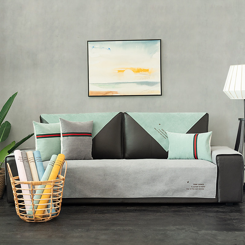 幸福派 四季防水隔尿沙发垫四季布艺北欧简约现代防滑真皮贵妃垫子沙发四季春夏季全包沙发套定做纯色支持定制罩套坐垫高清大图