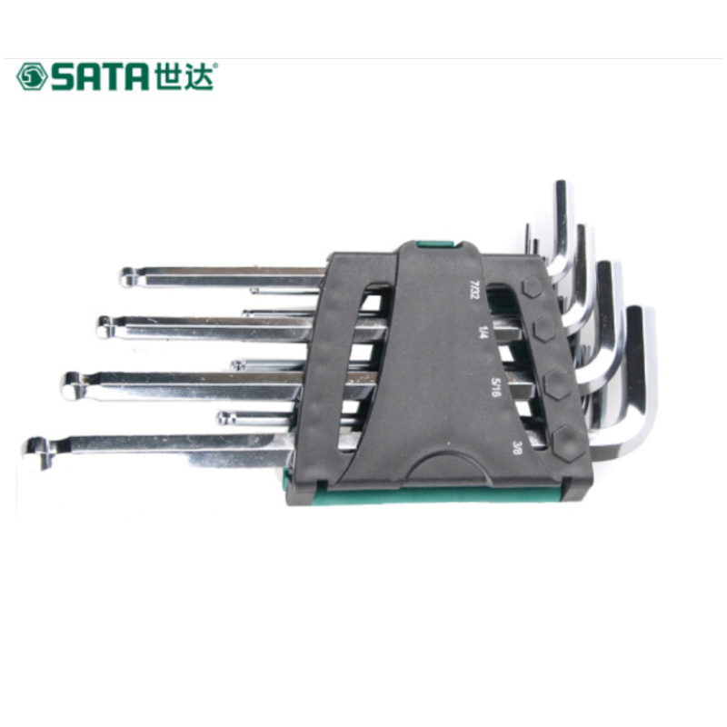 世达(SATA)12件英制加长球头内六角扳手套装 09106