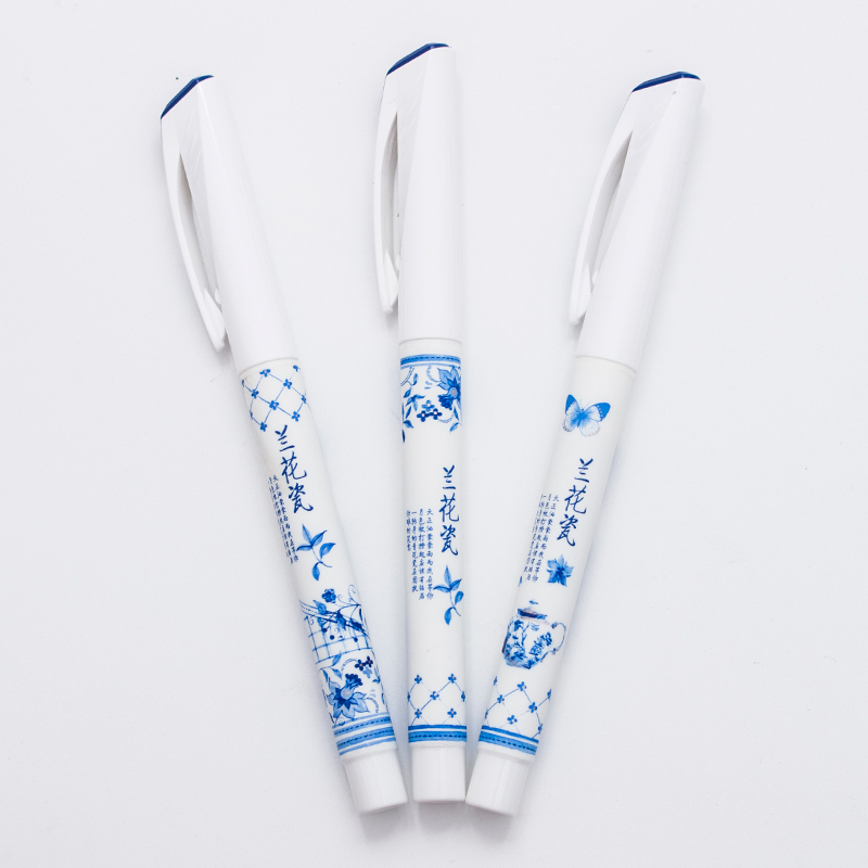 ar文具爱好小清新钢笔小学生用可换墨囊钢笔抽墨式换墨囊二合一兰花瓷