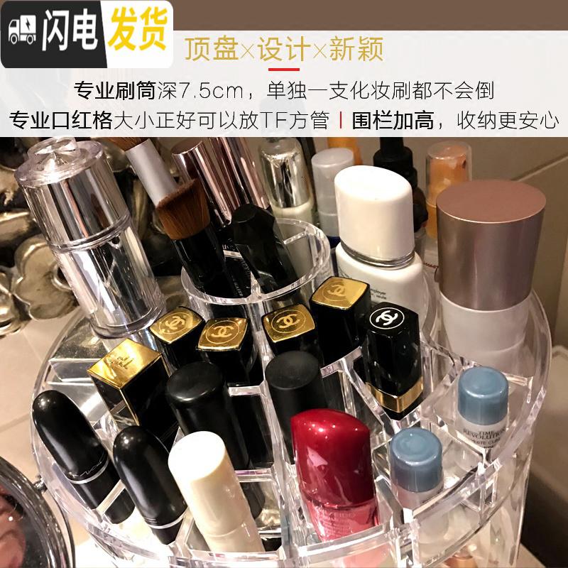 三维工匠旋转化妆品收纳盒置物架透明亚克力梳妆台护肤品口红盒子欧式抖音高清大图