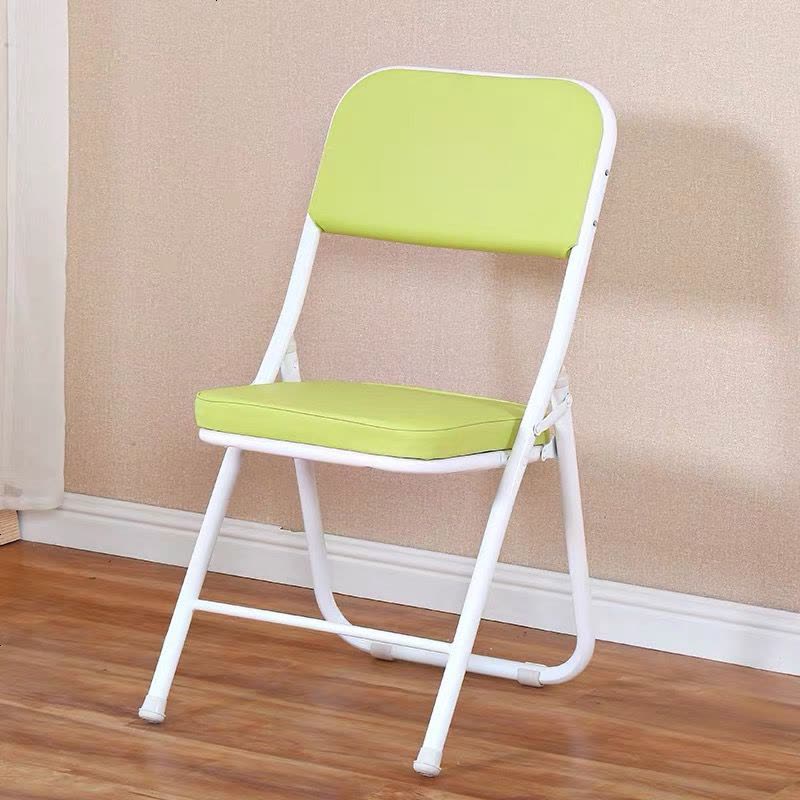 简易凳子靠背椅家用可折叠椅办公椅/会议椅电脑椅座椅培训椅/椅子 白腿草绿色图片