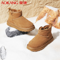 奥康(Aokang)雪地靴男款冬季加绒加厚保暖防滑棉鞋男高帮套筒户外休闲短靴