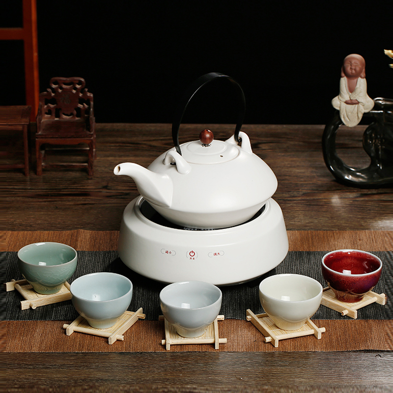 常生源 功夫茶具蒸茶器煮茶器电陶炉整套套装 神灯煮茶套组
