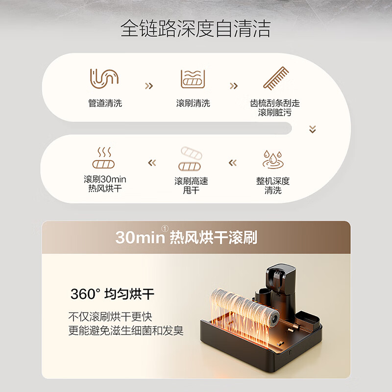 苏泊尔(SUPOR)180°躺平洗地机全自动拖地机吸拖一体无线扫地机0贴边30min自动烘干智能吸尘器WV-W83D高清大图