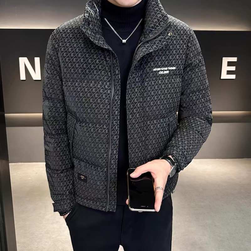 冬季加厚羽绒服男士短款2024新款休闲立领白鸭绒保暖上衣外套潮流高清大图