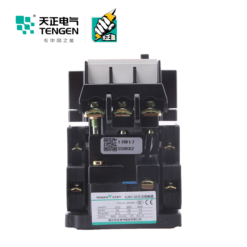 天正电气CJX1-9/22 220V3NO 2NO+2NC 32A交流50/60Hz 3P 02010060052接触器