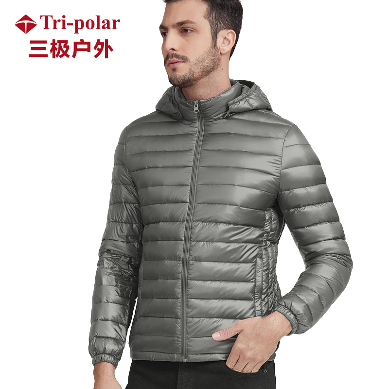 TP8591 冬季新款大码轻薄连帽外套羽绒服男款
