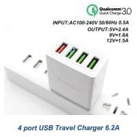 多功能4USB+QC3.0快充适用小米三星华为苹果iPhone美英规充电器头 ShenMai 欧规[白色]欧洲通用深迈
