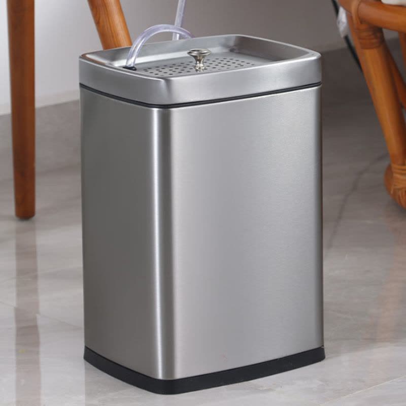 茶渣收集桶干湿分离不锈钢轻奢过滤茶水桶办公室茶具排水废水桶 脚踏式 银色 30L 茶渣桶+30L脚踏桶图片