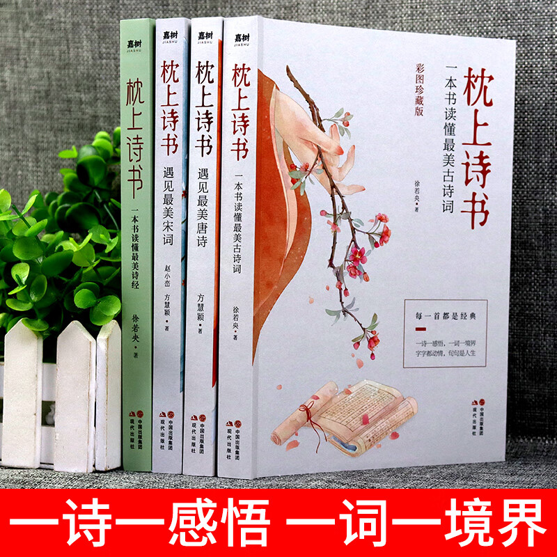 全4册 彩图珍藏版 枕上诗书系列全套 古诗词大全 全集书籍 中国诗词大会册枕上书诗书 枕边诗书枕上书诗词帎高清大图