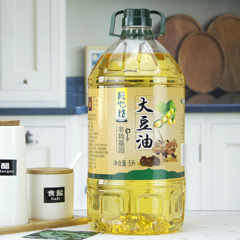 匠心坊食用油5L非转基因大豆油5升10斤家庭装桶装