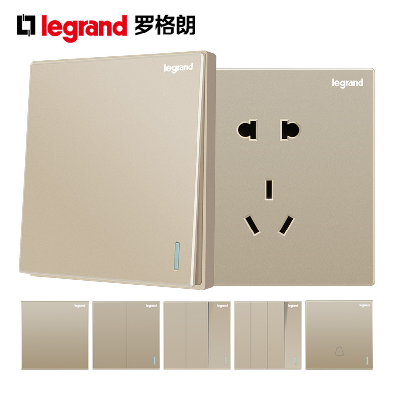 罗格朗(Legrand)开关插座面板仕典金色多孔五孔usb二三插16a智能家居86型家用暗装墙壁电源插座