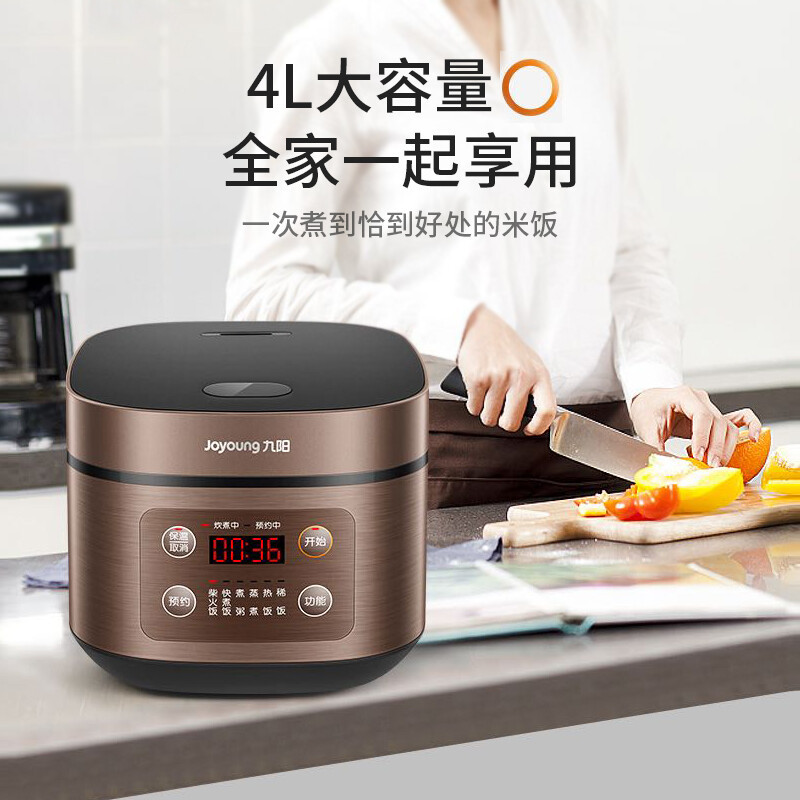 九阳(Joyoung)电饭煲家用4升柴火饭大火力快煮智能预约多功能焖煮防溢电饭煲电饭锅F-40FZ815