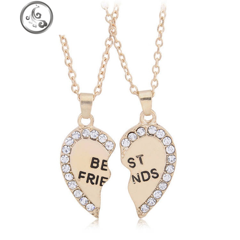 闺蜜拼接项链女孩日韩学生四人毕业纪念饰品宿舍组合拼图锁骨项链 JiMi高清大图