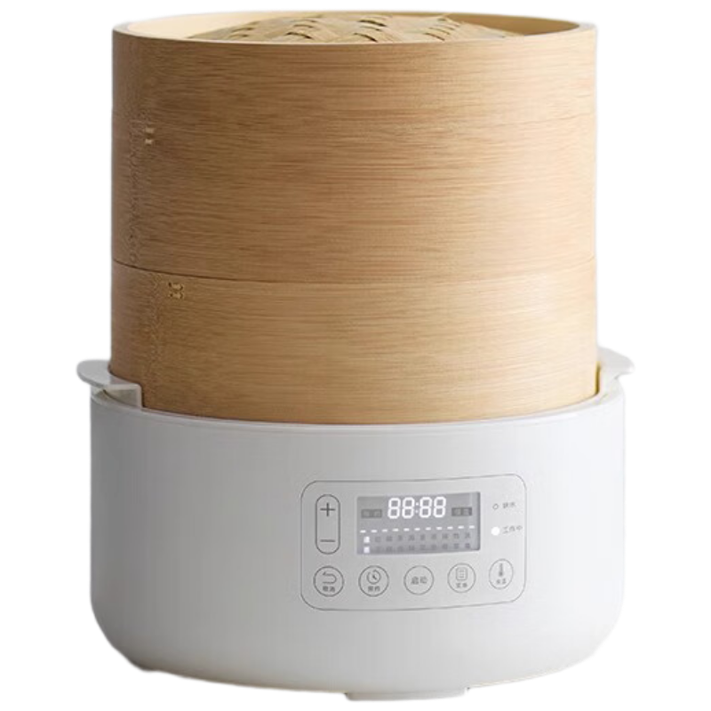 歐萊克 OLK-03-06(智能款竹笼电蒸锅 两层一盖发热盘304不锈钢 DZG03007)电火锅 早茶蒸煮蒸包子神器