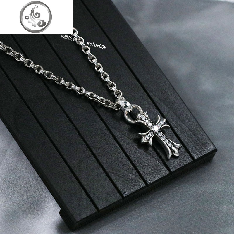 剋罗心925纯银复古潮童军花吊坠女字母项链男 JiMi高清大图