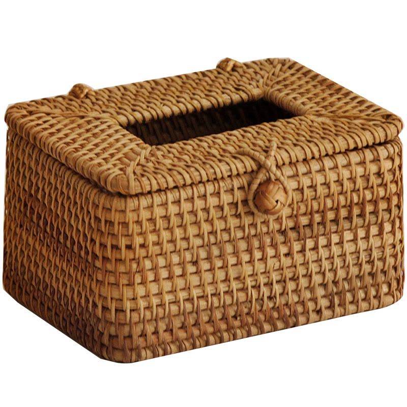 手工藤编纸巾盒家用办公桌客厅卫生间餐巾抽纸车载纸巾盒车用摆件图片