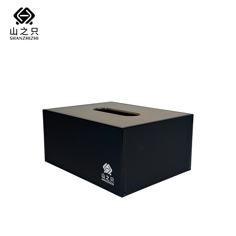 山之只 亚克力纸巾收纳盒 原木色 个高清大图