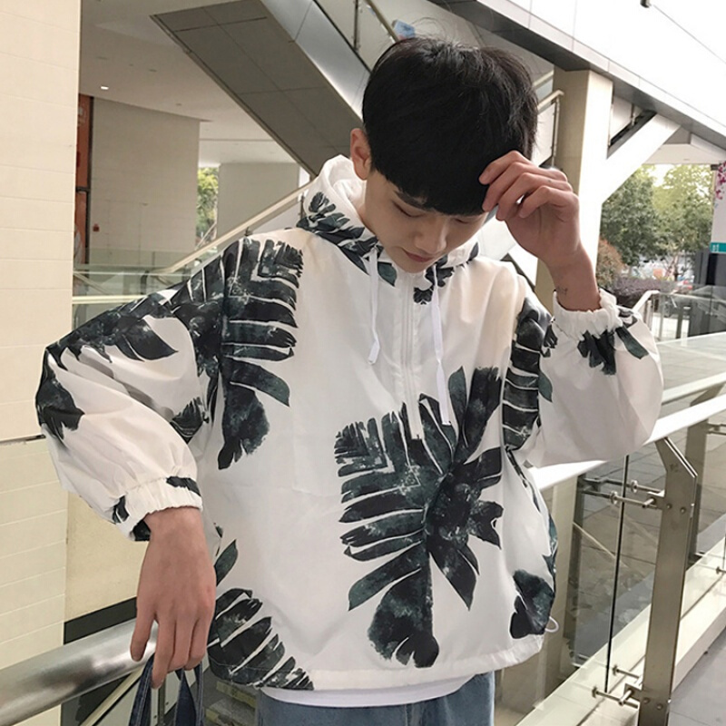 2018原宿f风的外男上衣薄款连帽克晒衣绿男均