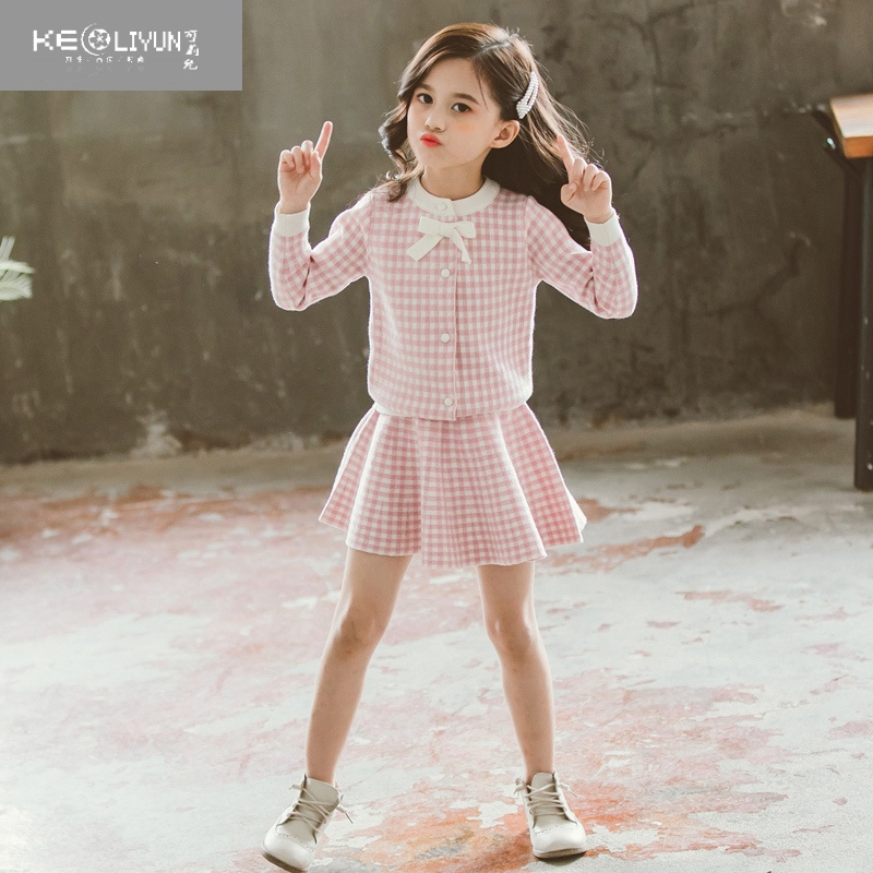 可莉允3儿童4女童5连衣裙2023新款公主裙子小孩洋气毛衣6岁女孩套装