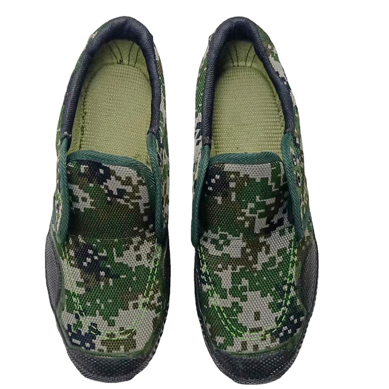 邦能之星迷彩鞋胶鞋解放鞋工地干活鞋劳保鞋防滑耐磨黄色胶鞋作训帆布迷彩鞋N58191高清大图