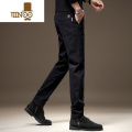 YANXU高端商务西裤男修身小脚韩版黑色长裤子男潮流直筒男士休闲裤 31二尺四 黑色